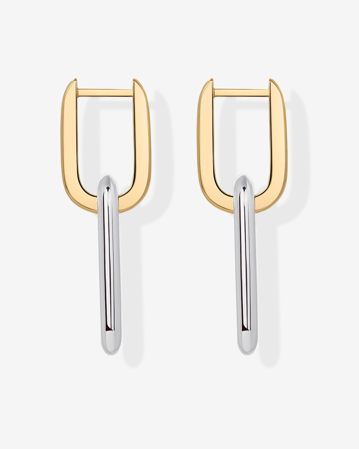 Two-Toned Link Chain Earrings