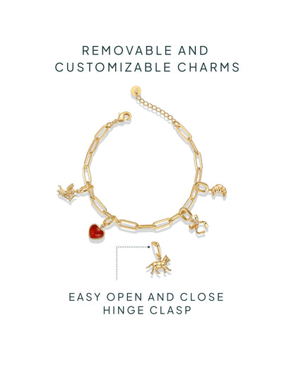 Whimsical Charm Paperclip Bracelet Set