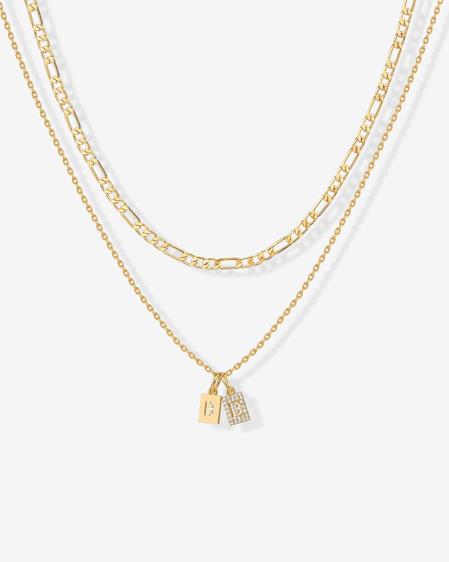 Double Initial Tag Necklace