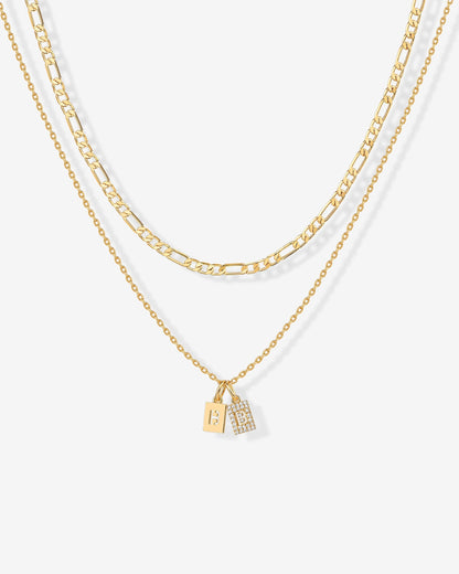 Double Initial Tag Necklace