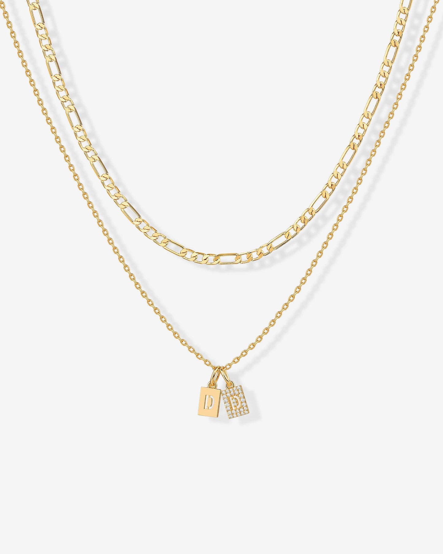 Double Initial Tag Necklace