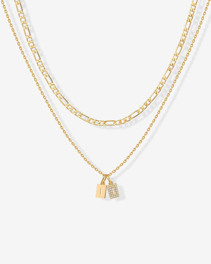 Double Initial Tag Necklace