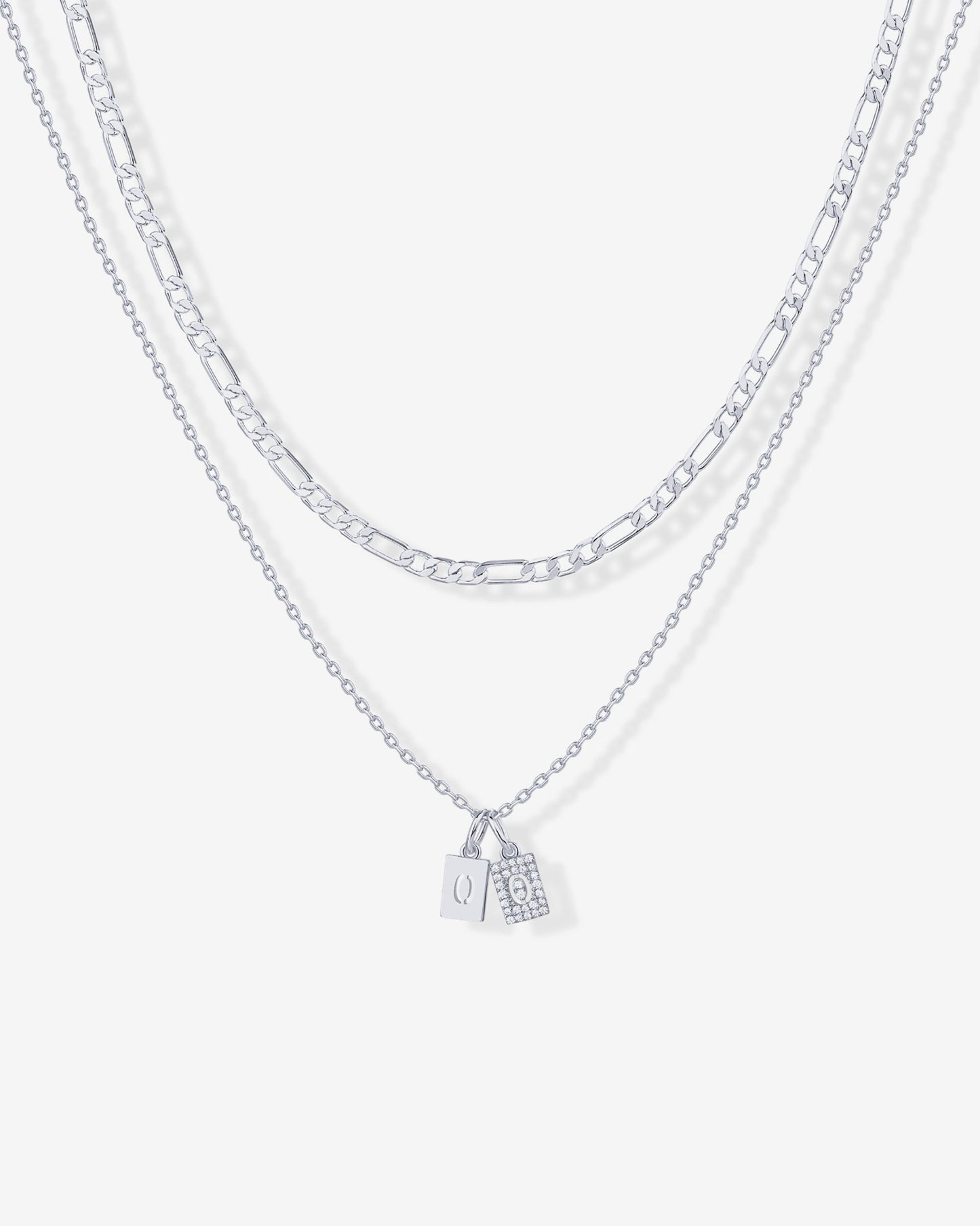 Double Initial Tag Necklace