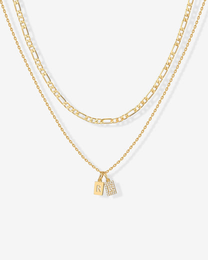 Double Initial Tag Necklace