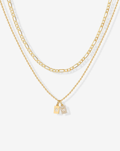 Double Initial Tag Necklace