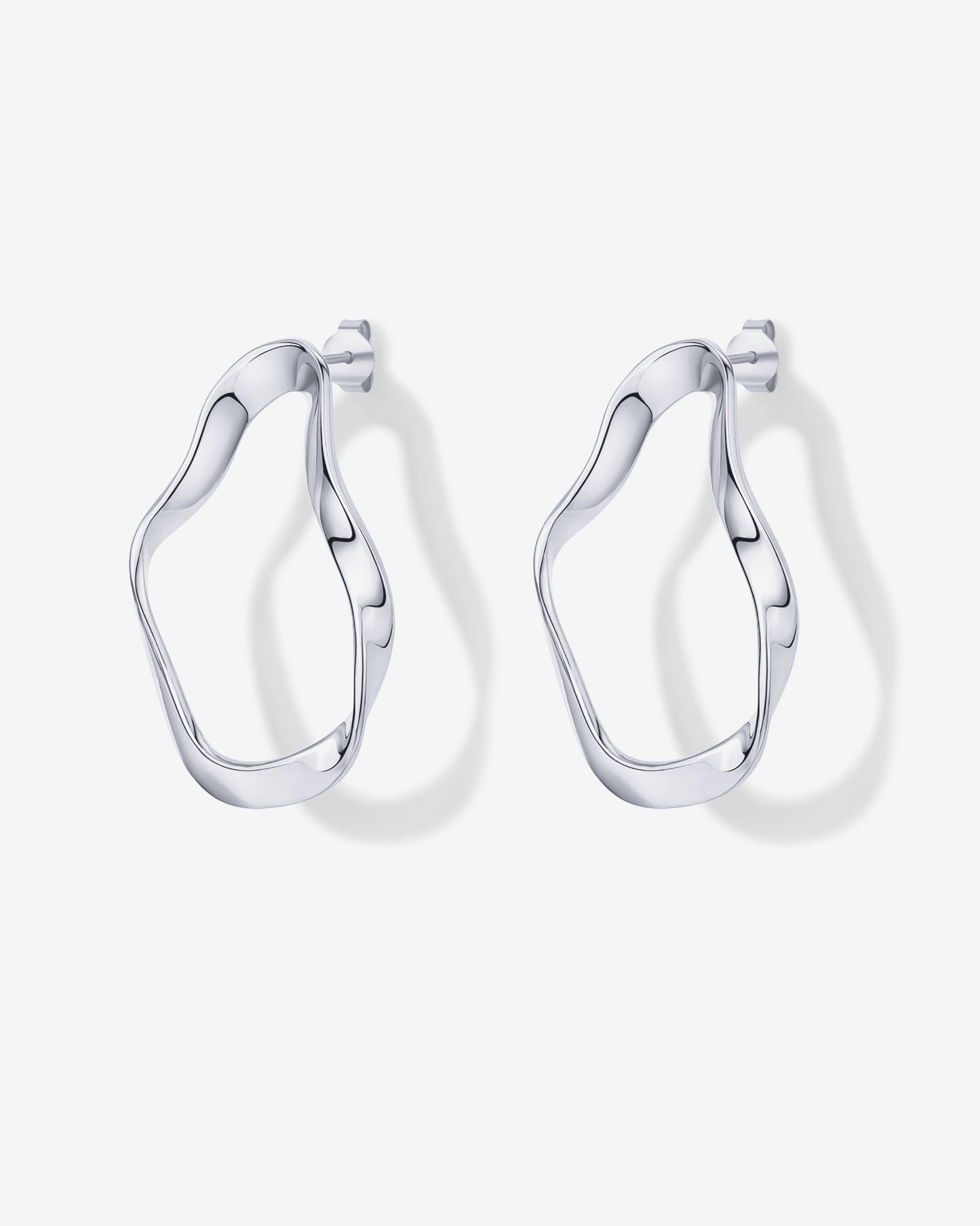 Wavy Statement Drop Hoop