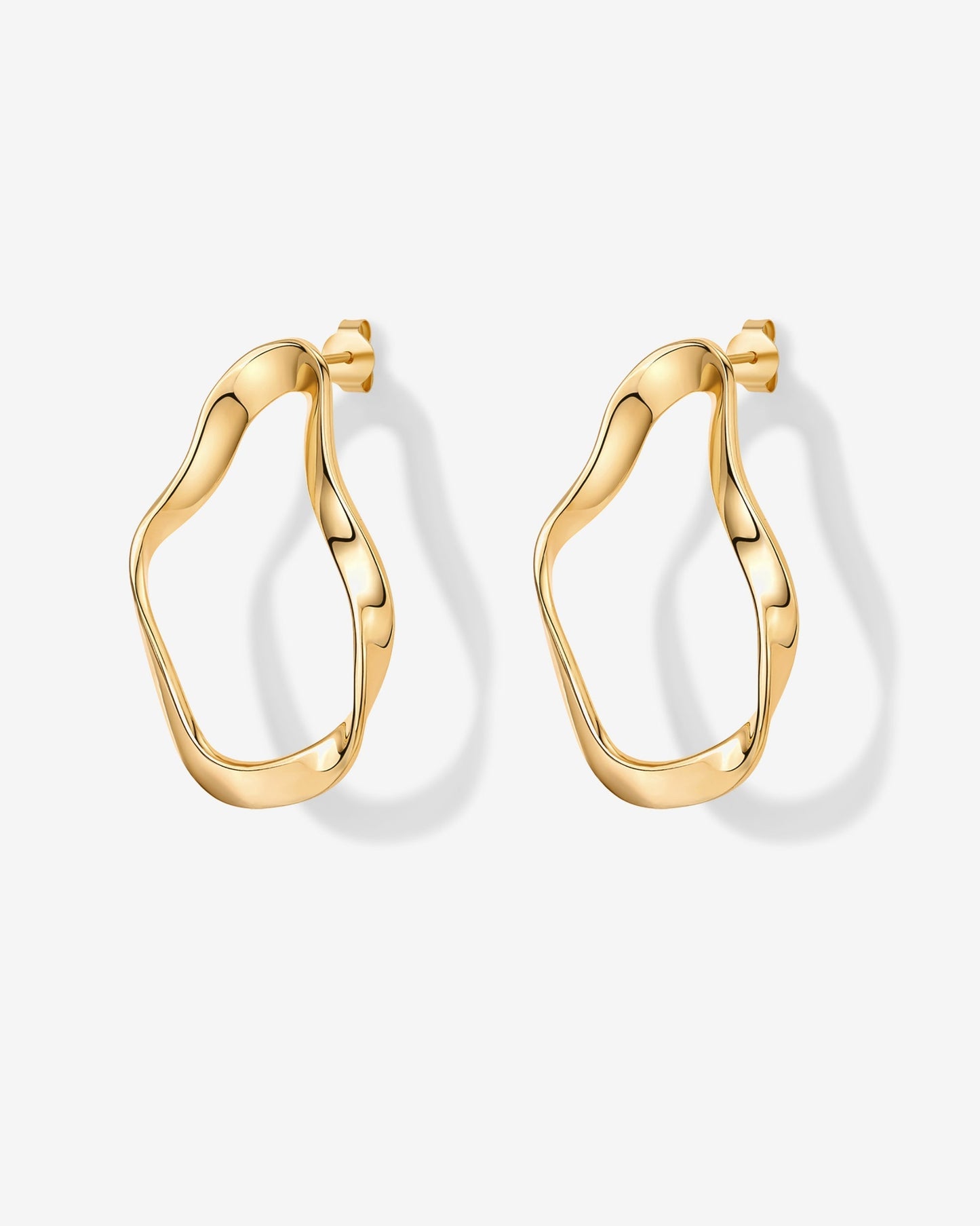 Wavy Statement Drop Hoop