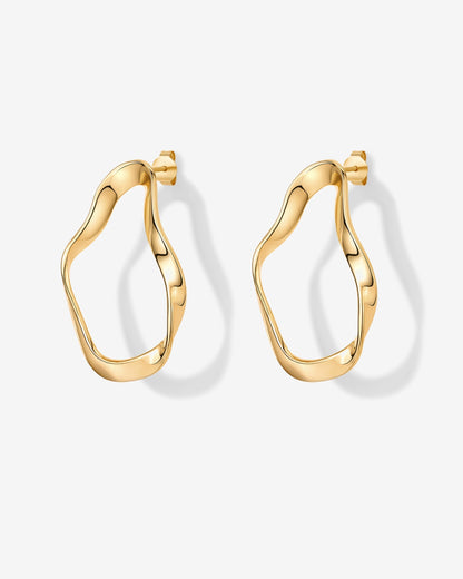 Wavy Statement Drop Hoop