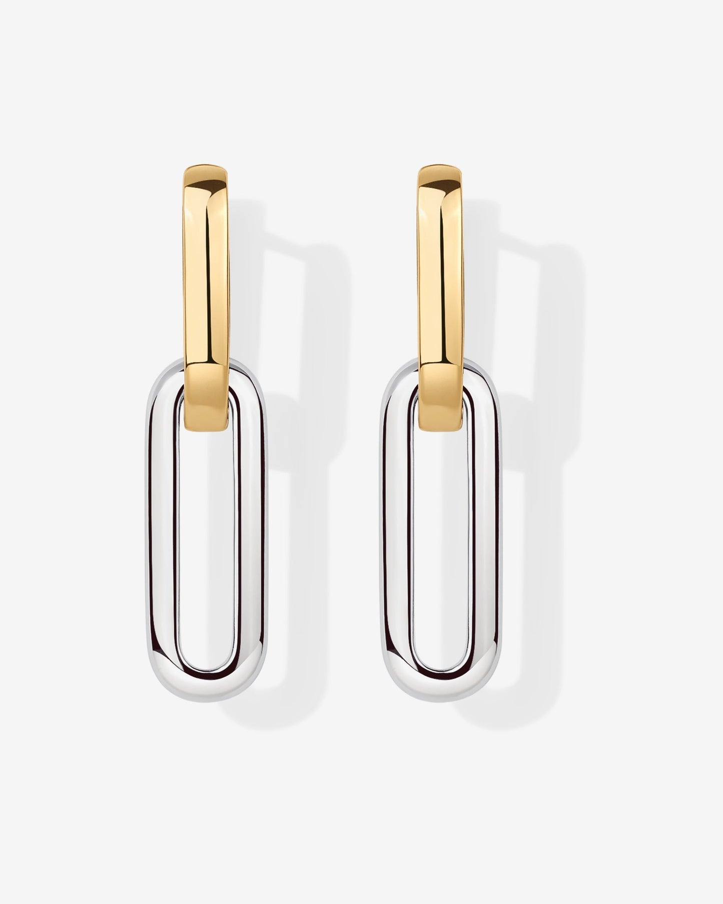 Two-Toned Link Chain Earrings