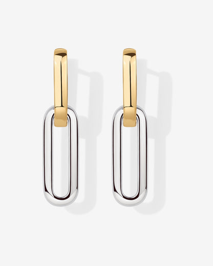 Two-Toned Link Chain Earrings