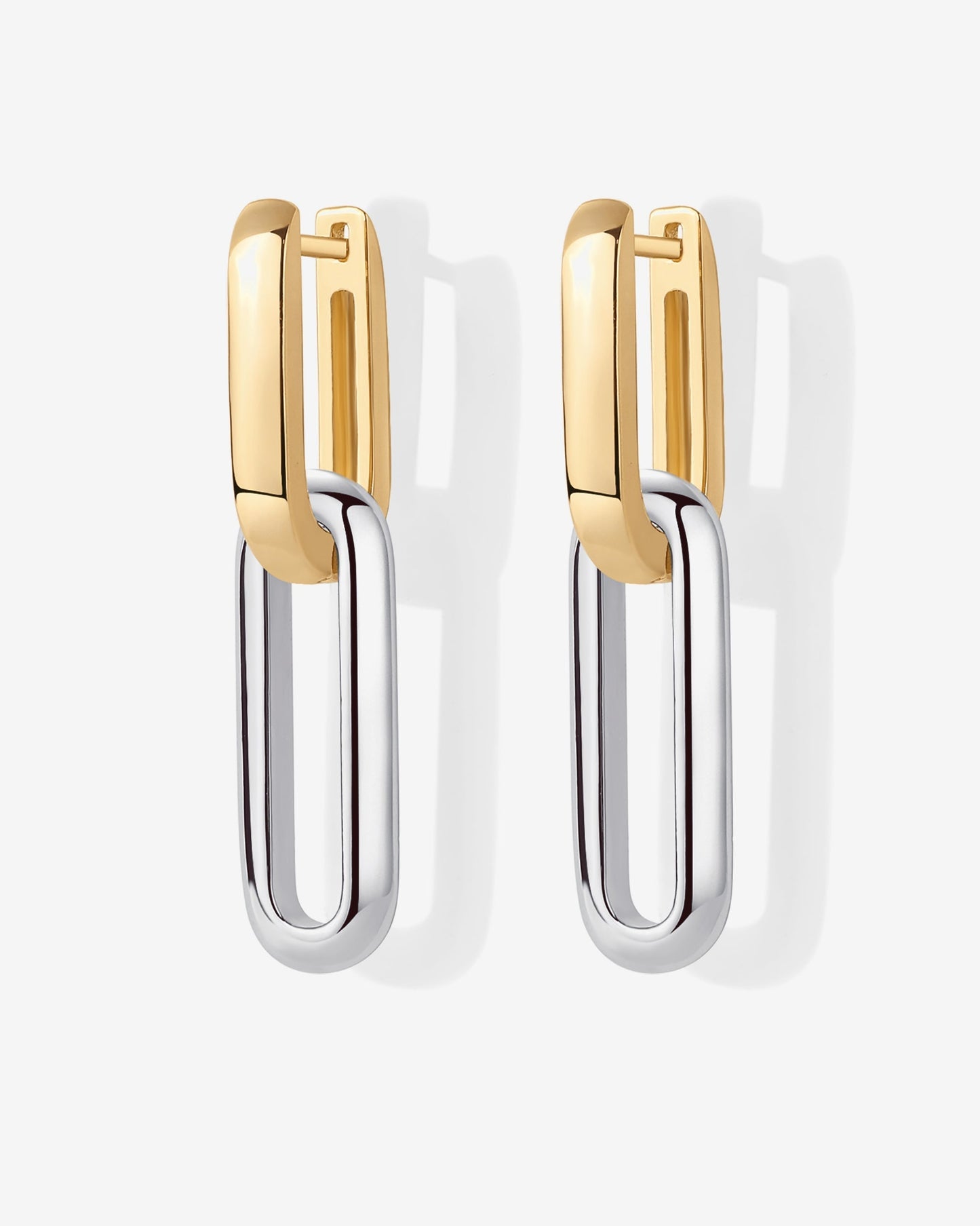 Two-Toned Link Chain Earrings