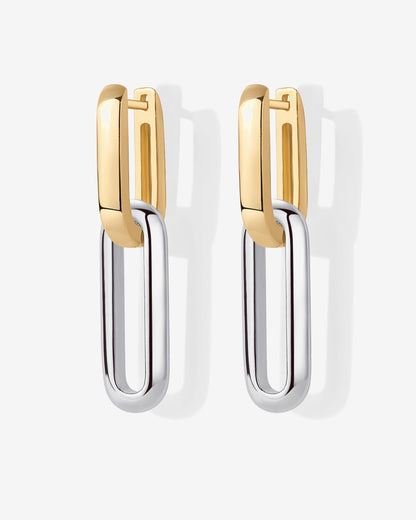 Two-Toned Link Chain Earrings