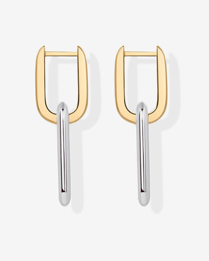 Two-Toned Link Chain Earrings