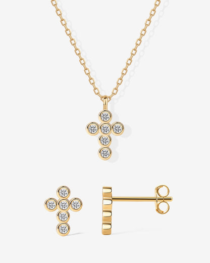 Cross Necklace and Earring Set