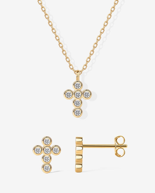 Cross Necklace and Earring Set
