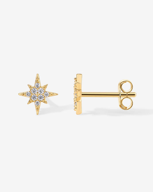 Cubic Zirconia Star Stud Earrings