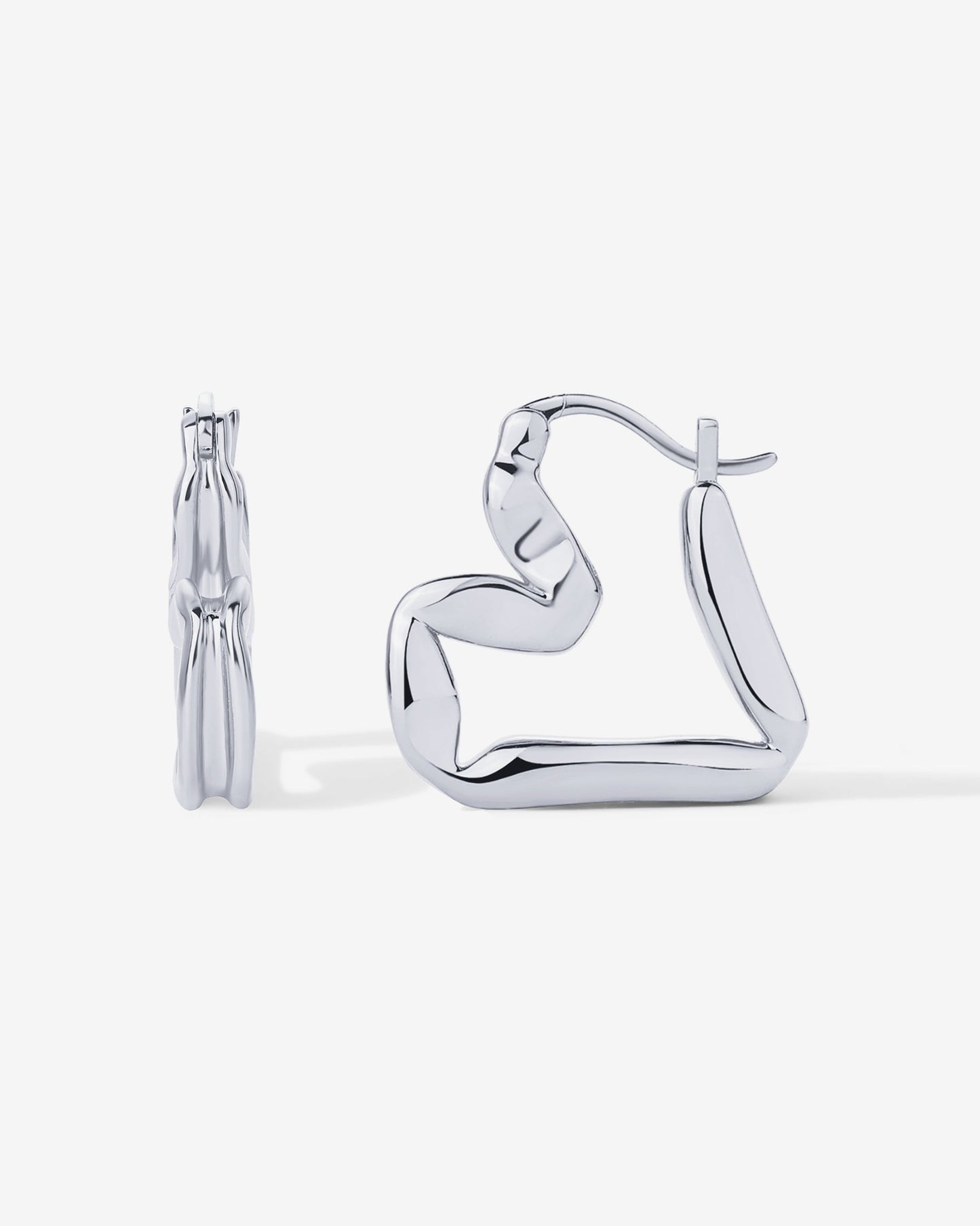 Graphic Heart Hoop Earrings