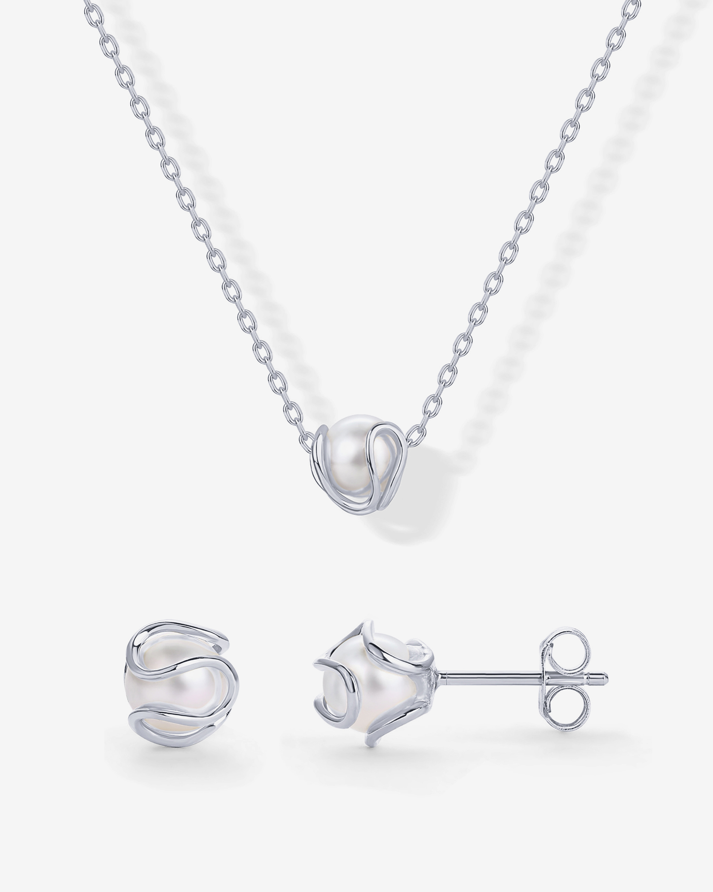 Freshwater Pearl Necklace and Stud Set