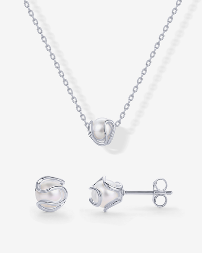 Freshwater Pearl Necklace and Stud Set