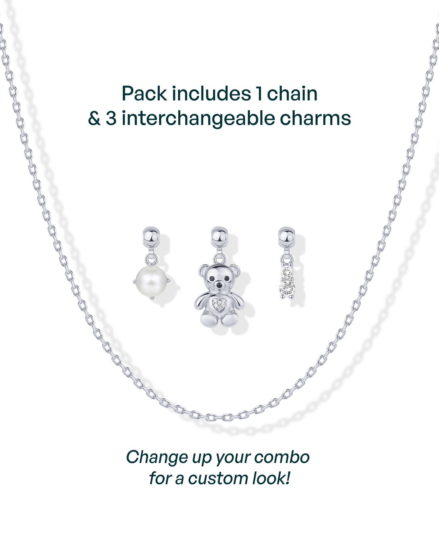 Whimsy Teddy Bear Charm Necklace
