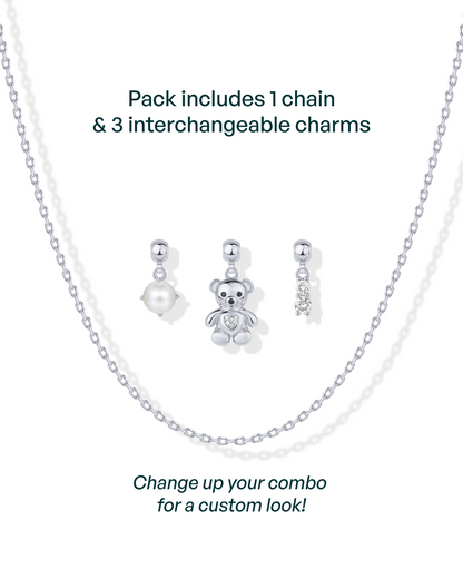 Whimsy Teddy Bear Charm Necklace