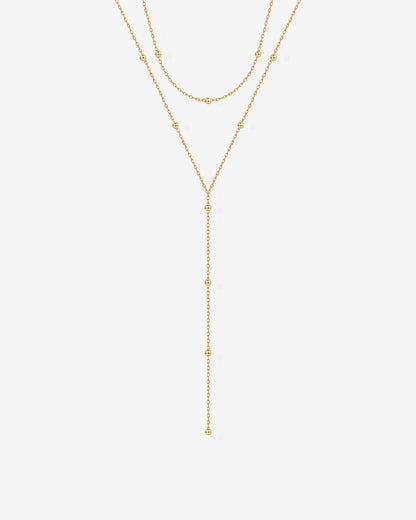 Beaded Tassel Lariat Necklace