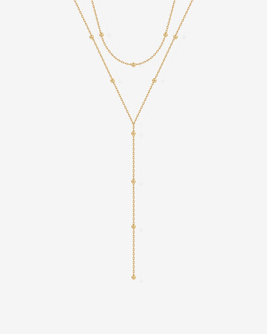Beaded Tassel Lariat Necklace