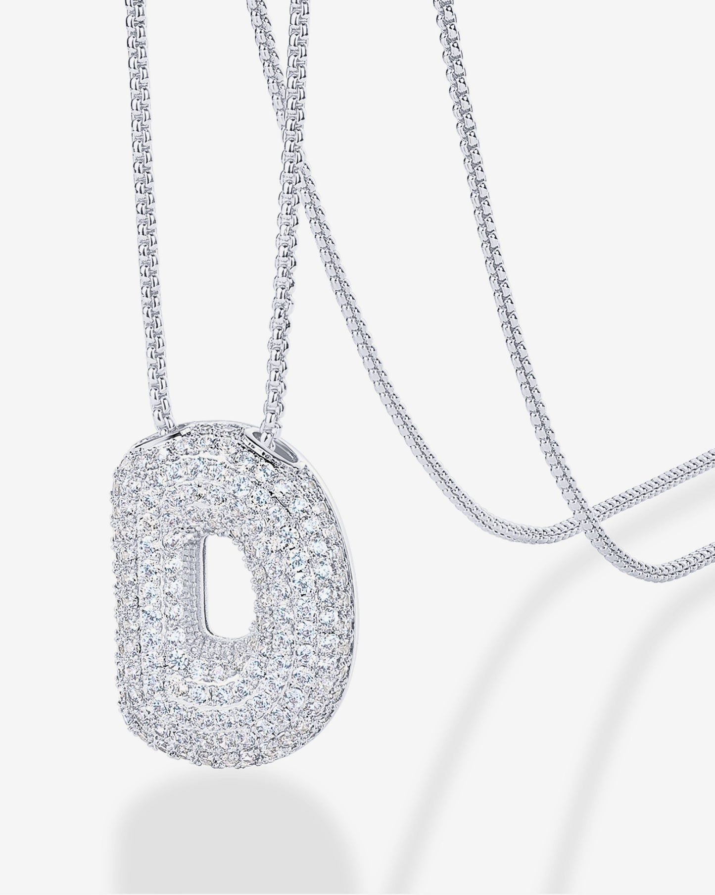 Sparkling Bubble Letter Pendant Necklace