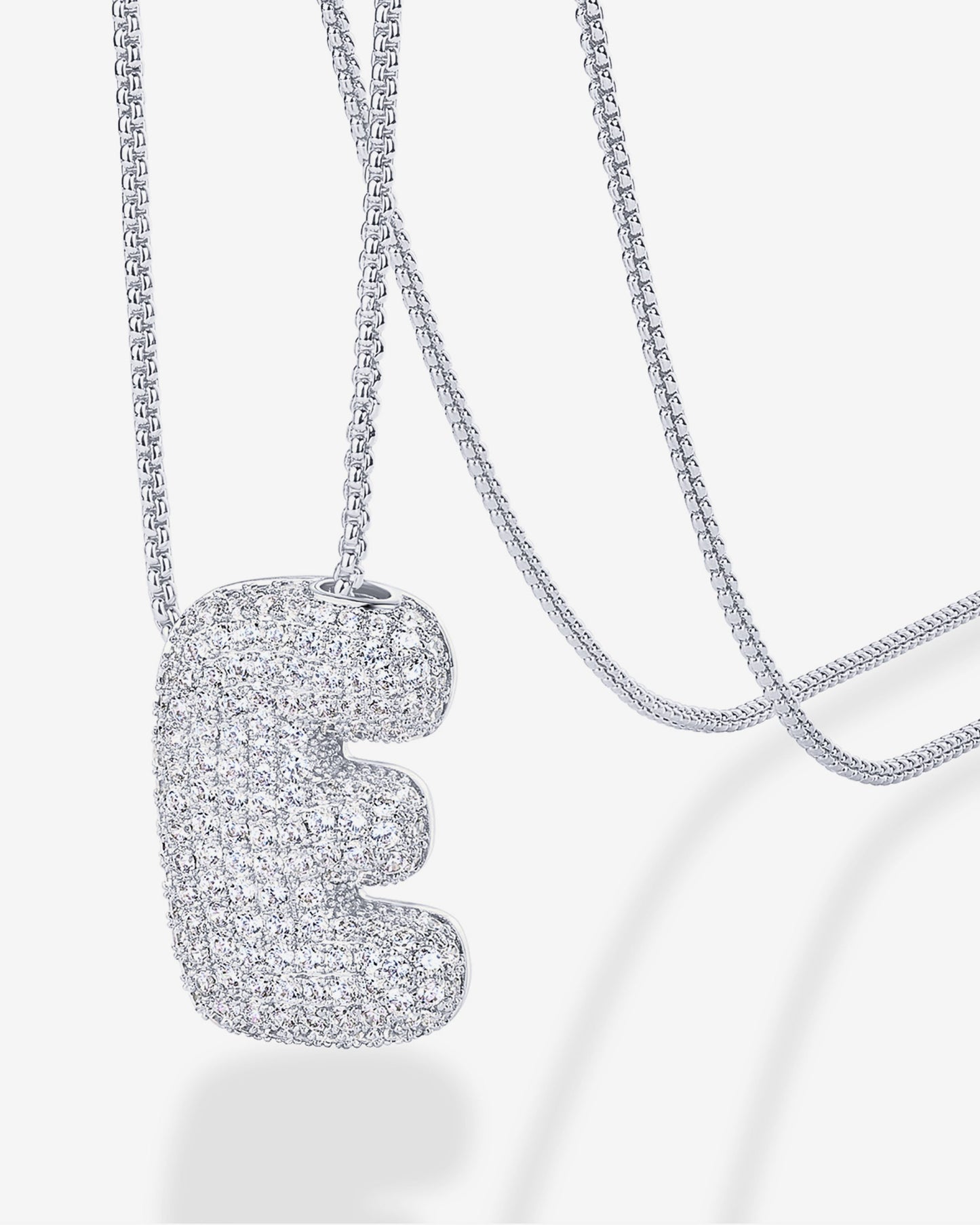 Sparkling Bubble Letter Pendant Necklace