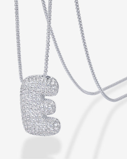 Sparkling Bubble Letter Pendant Necklace