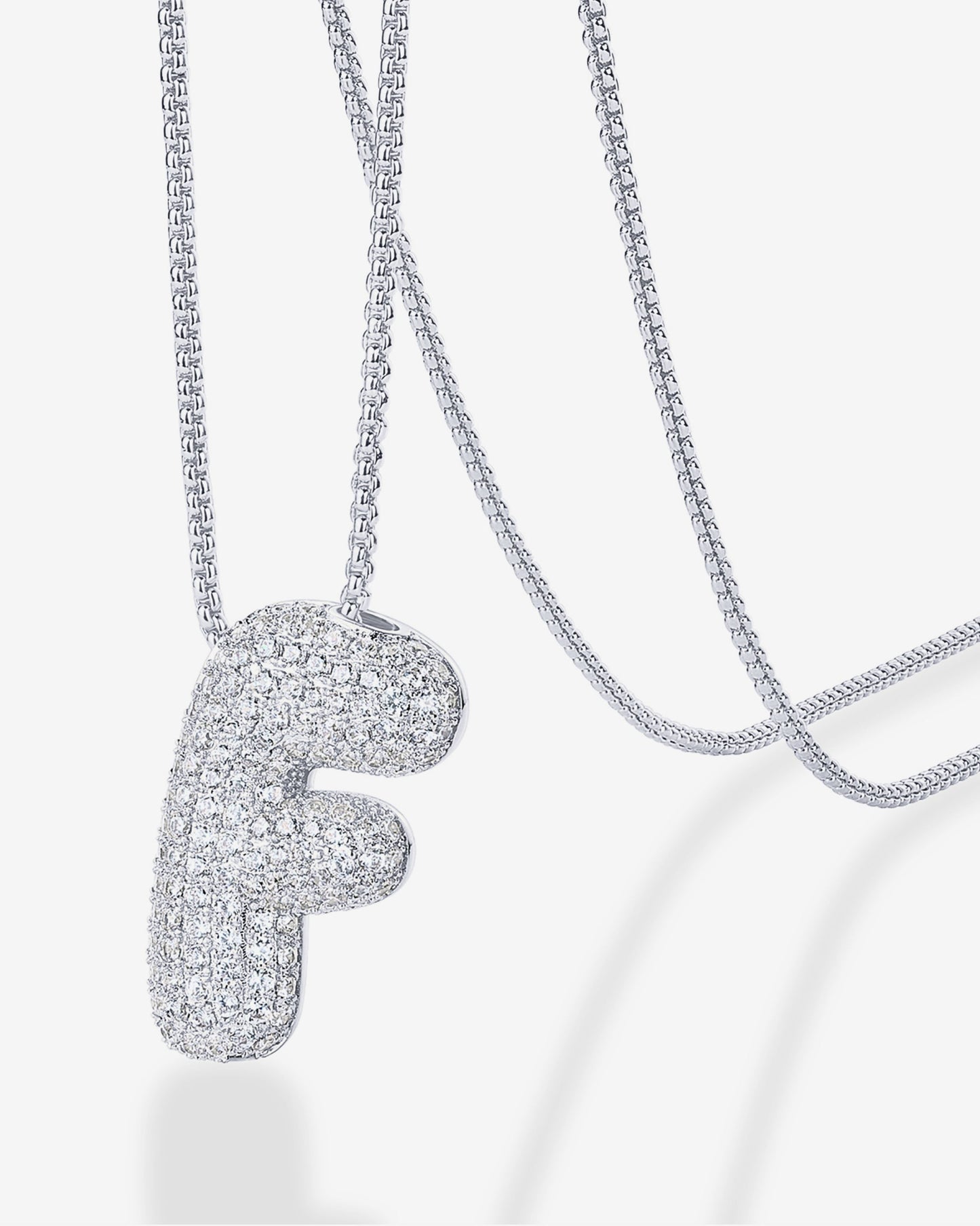 Sparkling Bubble Letter Pendant Necklace