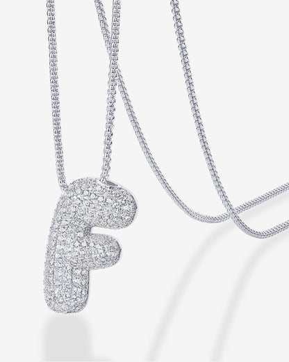 Sparkling Bubble Letter Pendant Necklace