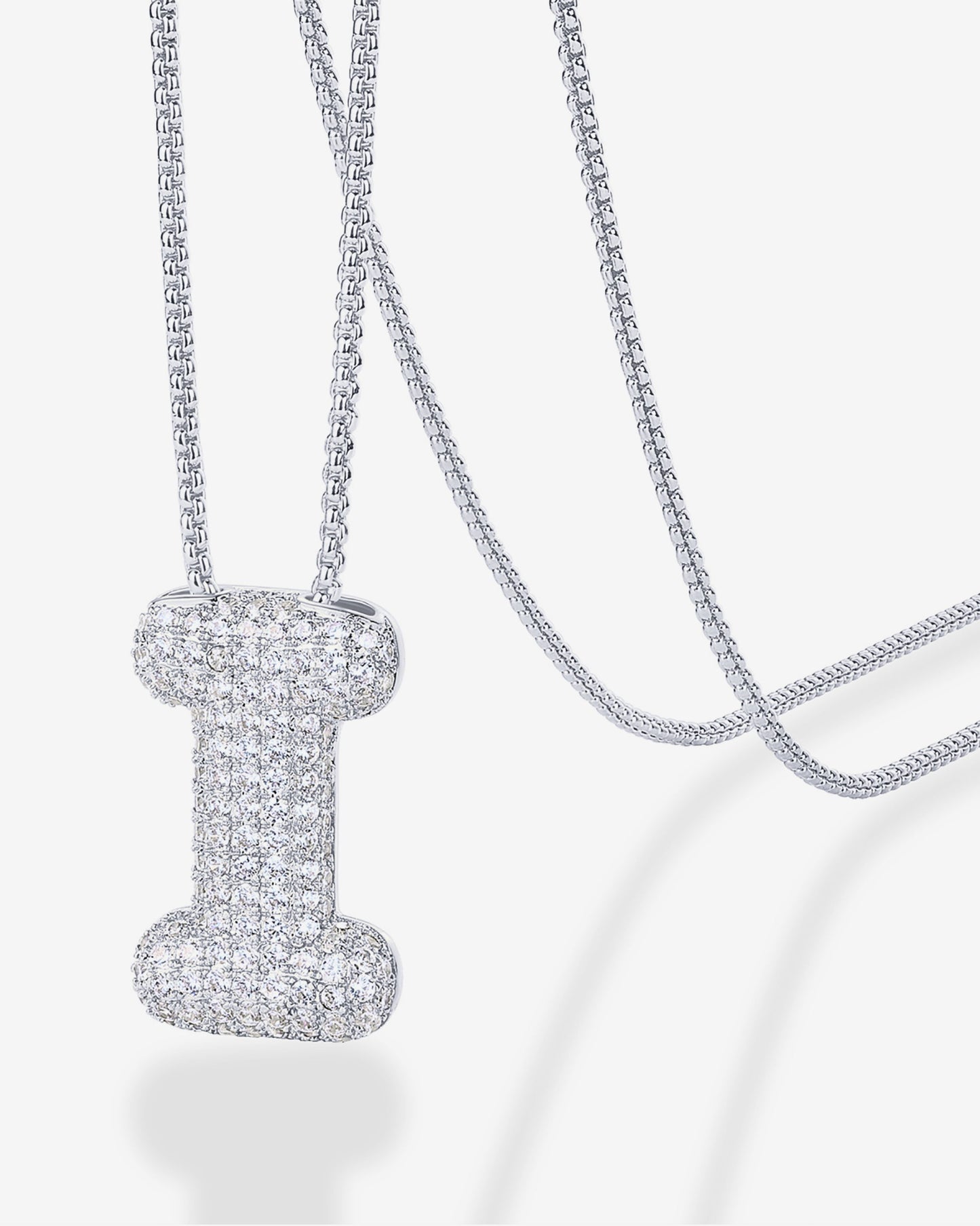 Sparkling Bubble Letter Pendant Necklace
