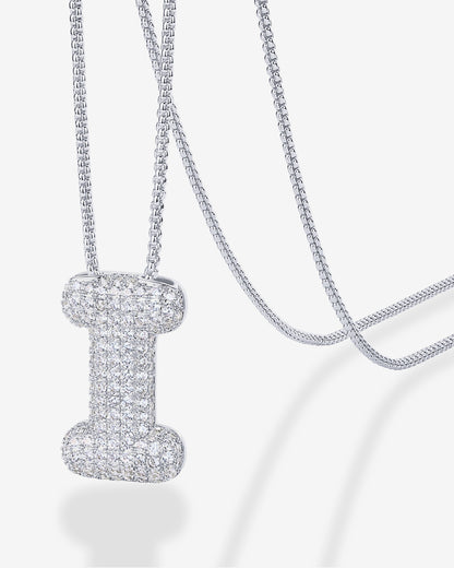 Sparkling Bubble Letter Pendant Necklace