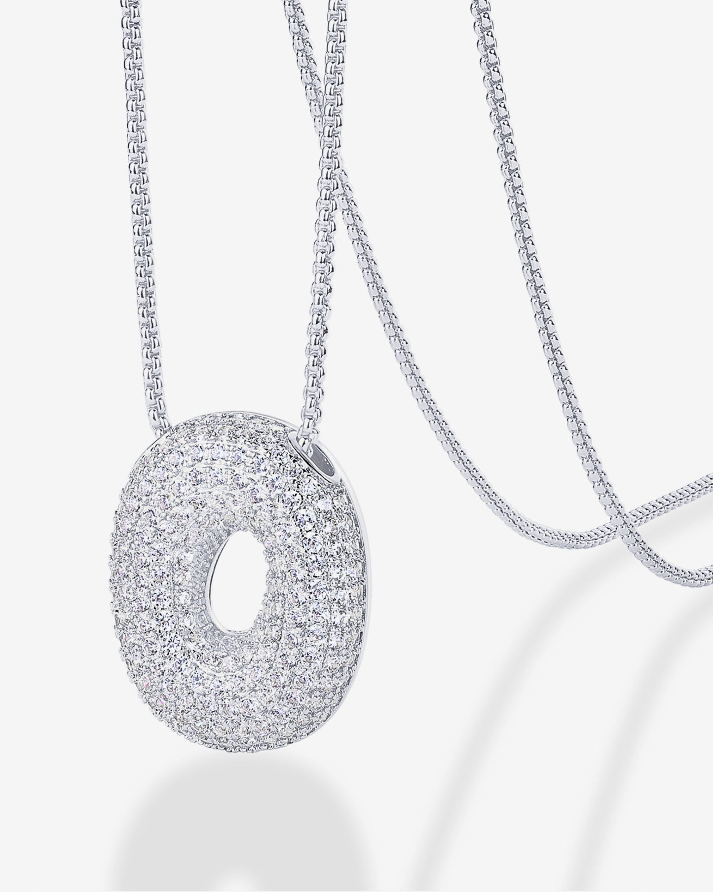 Sparkling Bubble Letter Pendant Necklace