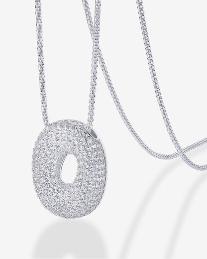 Sparkling Bubble Letter Pendant Necklace
