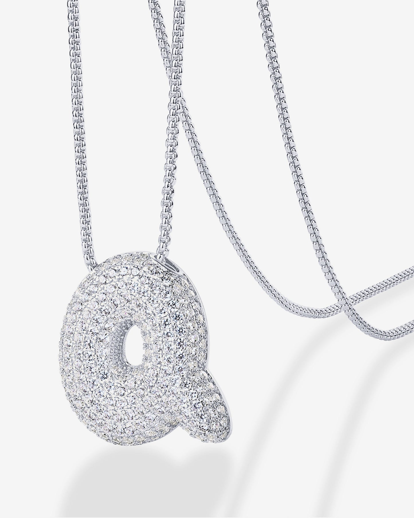 Sparkling Bubble Letter Pendant Necklace