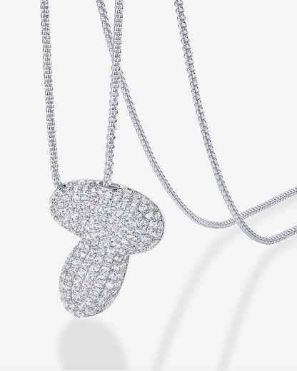 Sparkling Bubble Letter Pendant Necklace