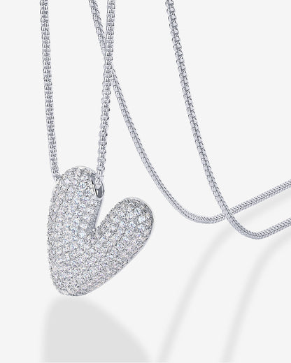Sparkling Bubble Letter Pendant Necklace