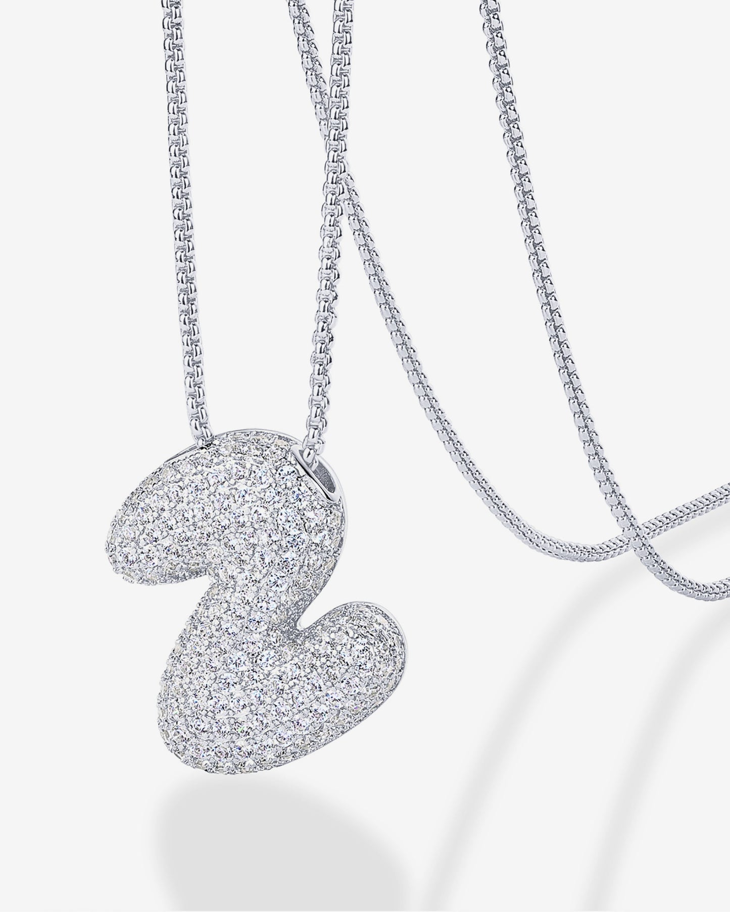 Sparkling Bubble Letter Pendant Necklace