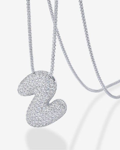 Sparkling Bubble Letter Pendant Necklace