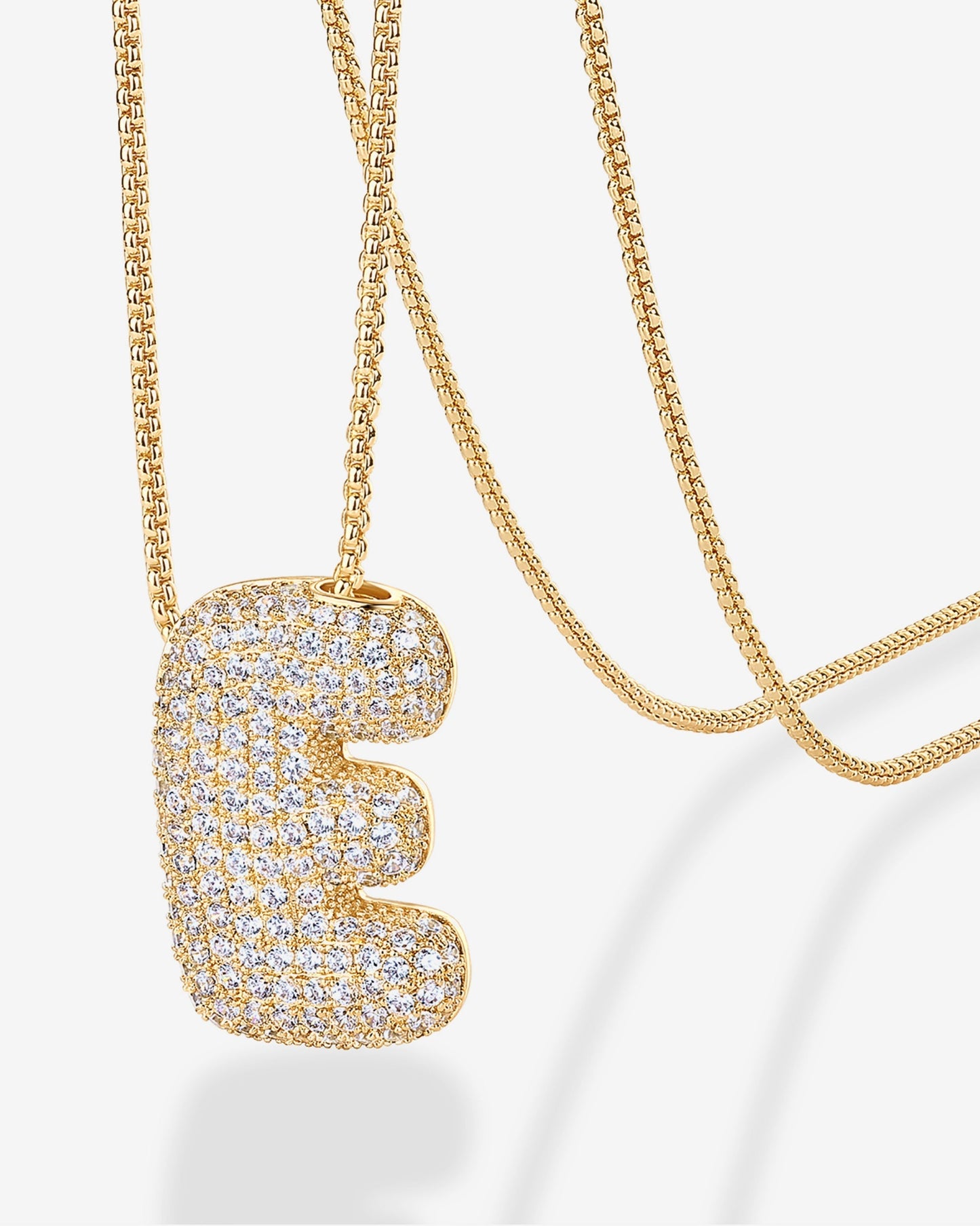 Sparkling Bubble Letter Pendant Necklace