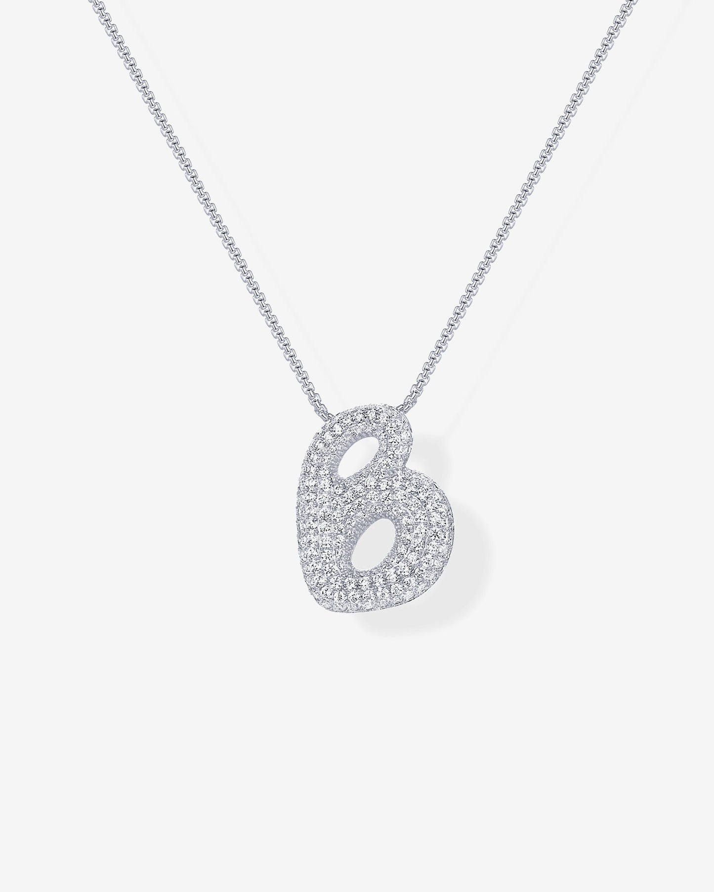 Sparkling Bubble Letter Pendant Necklace