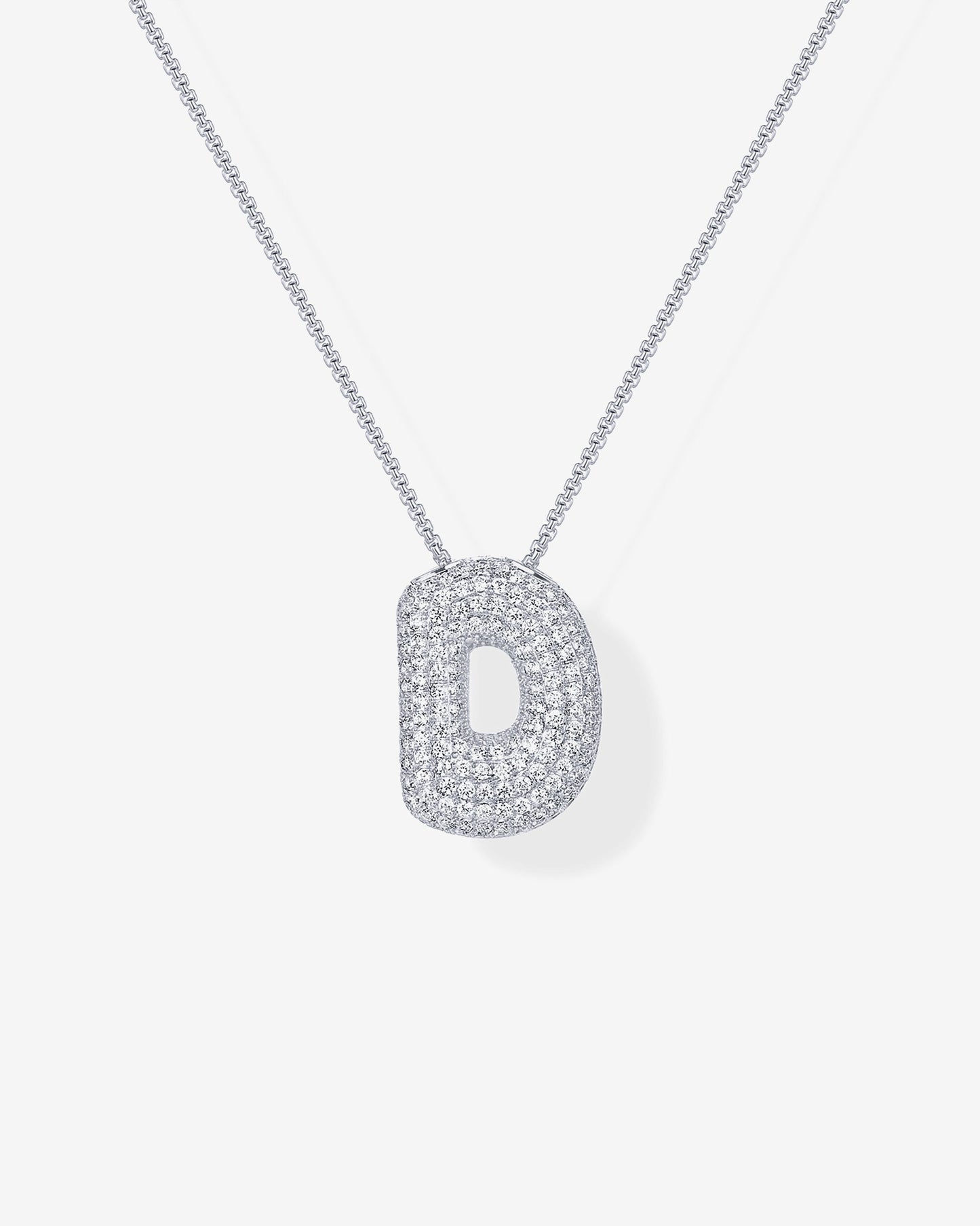 Sparkling Bubble Letter Pendant Necklace