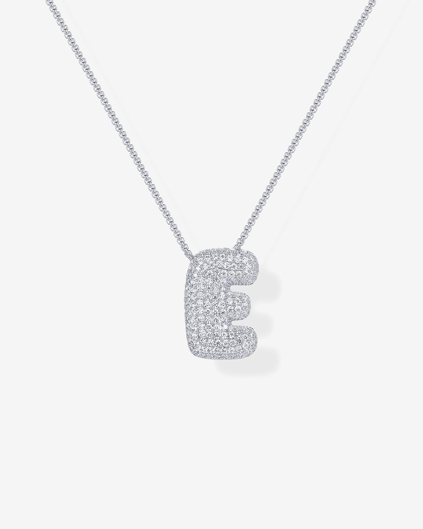 Sparkling Bubble Letter Pendant Necklace