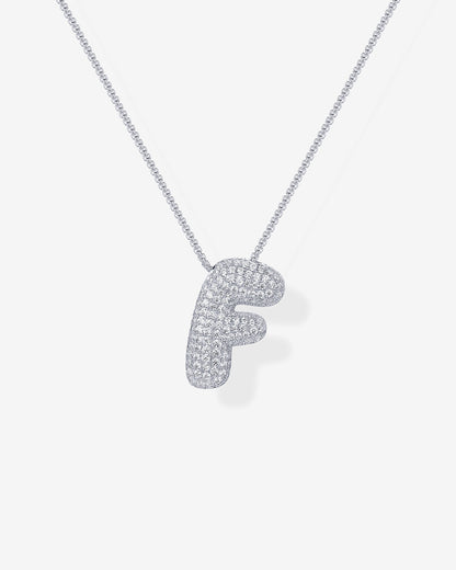 Sparkling Bubble Letter Pendant Necklace