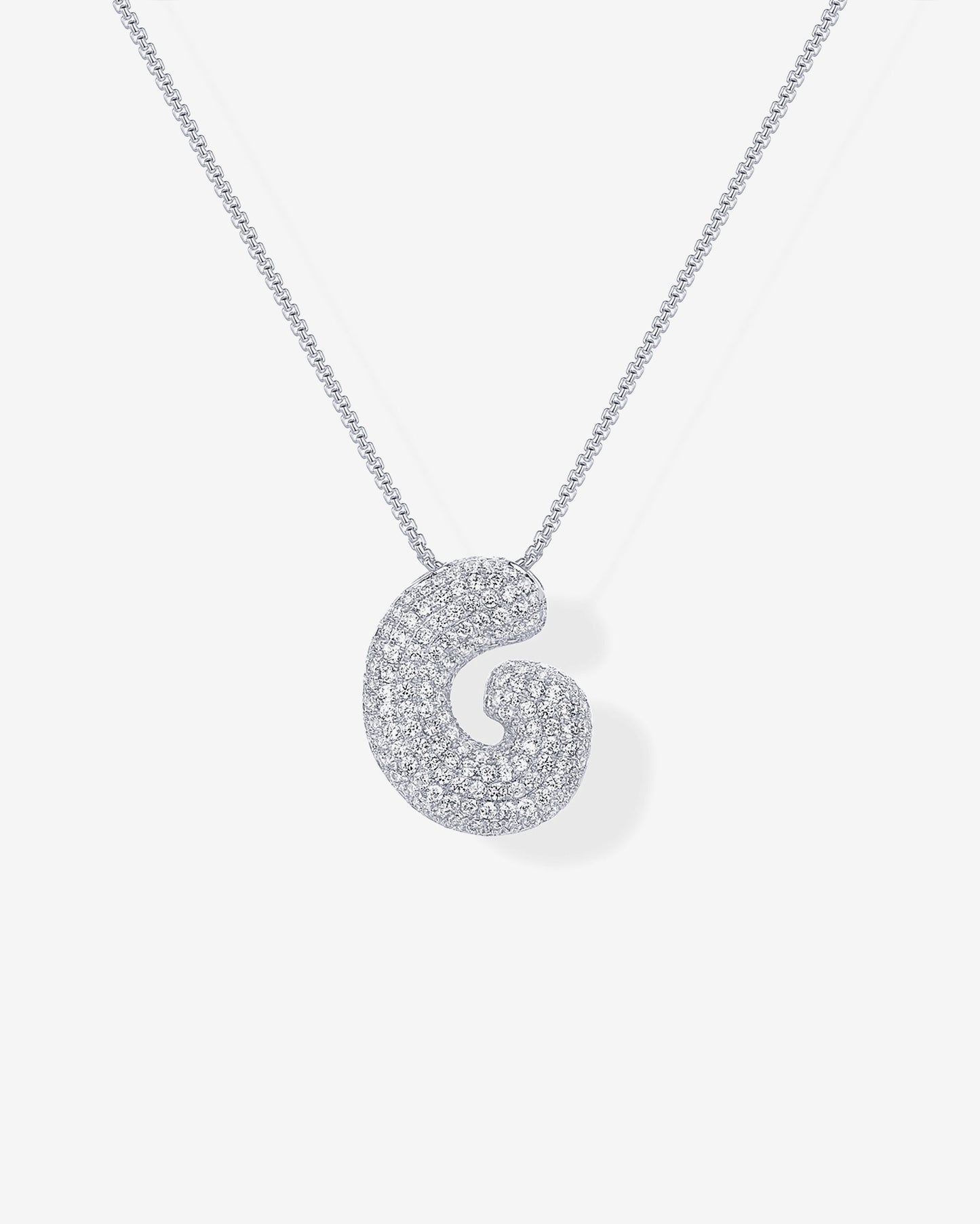 Sparkling Bubble Letter Pendant Necklace