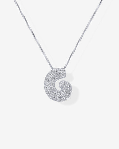 Sparkling Bubble Letter Pendant Necklace