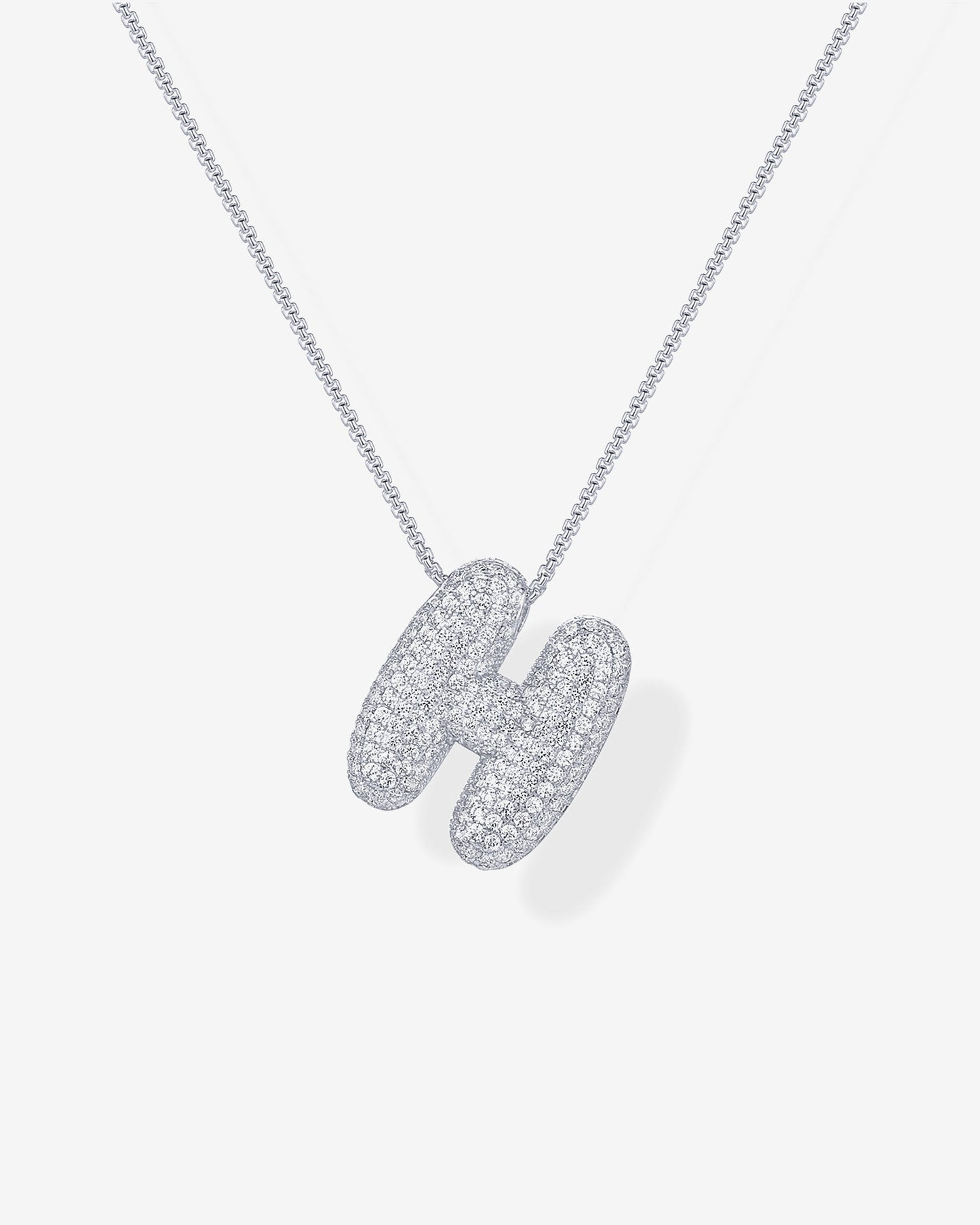 Sparkling Bubble Letter Pendant Necklace