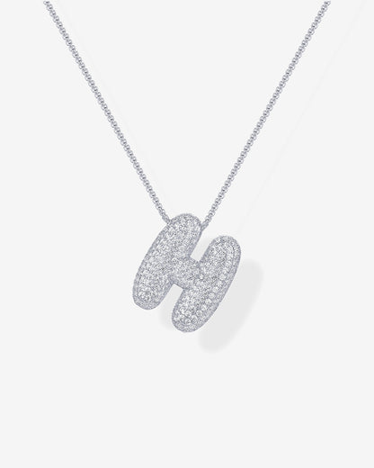 Sparkling Bubble Letter Pendant Necklace